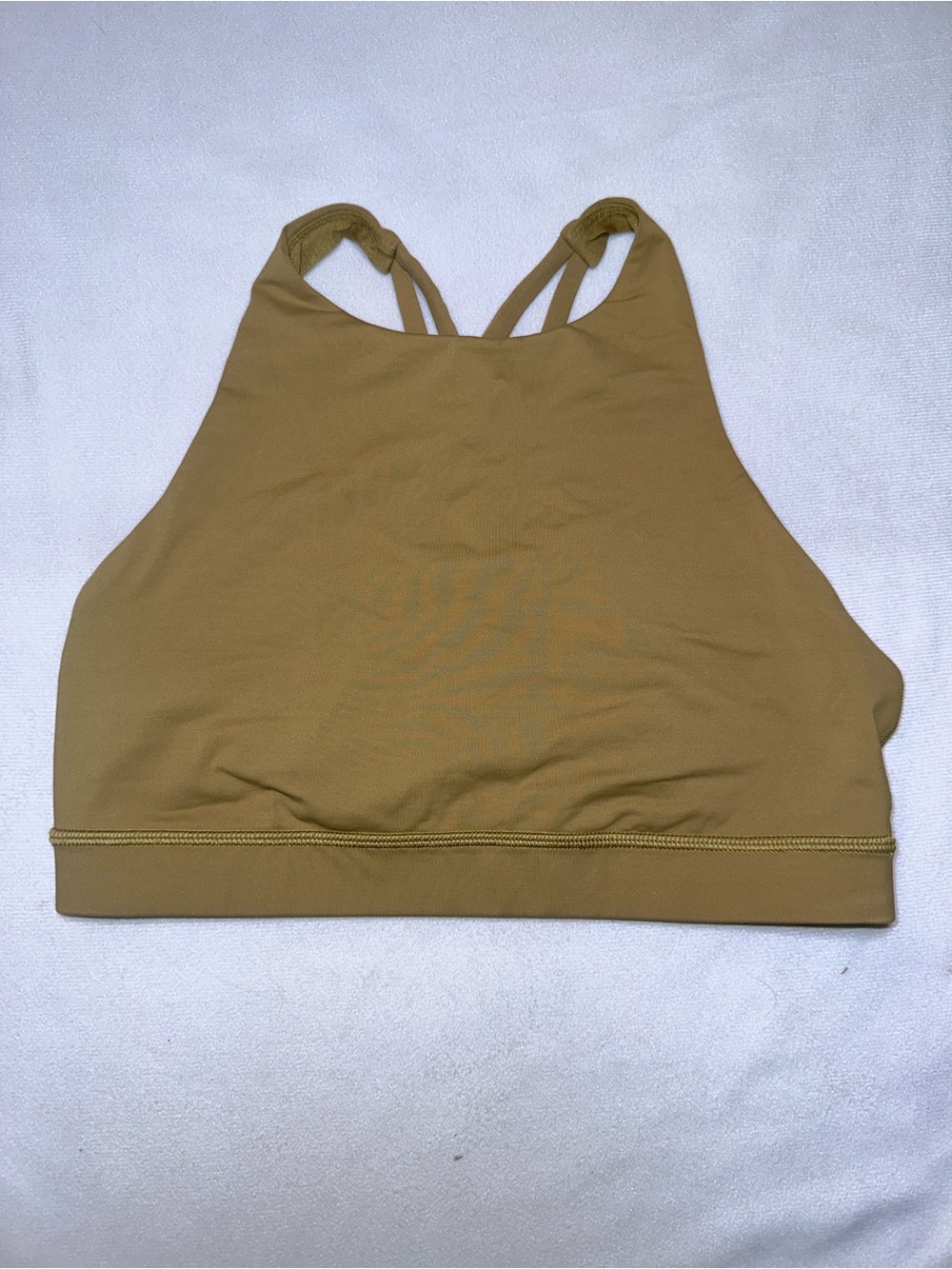 Lululemon High Neck Strappy Sports Bra Olive Green Size 8